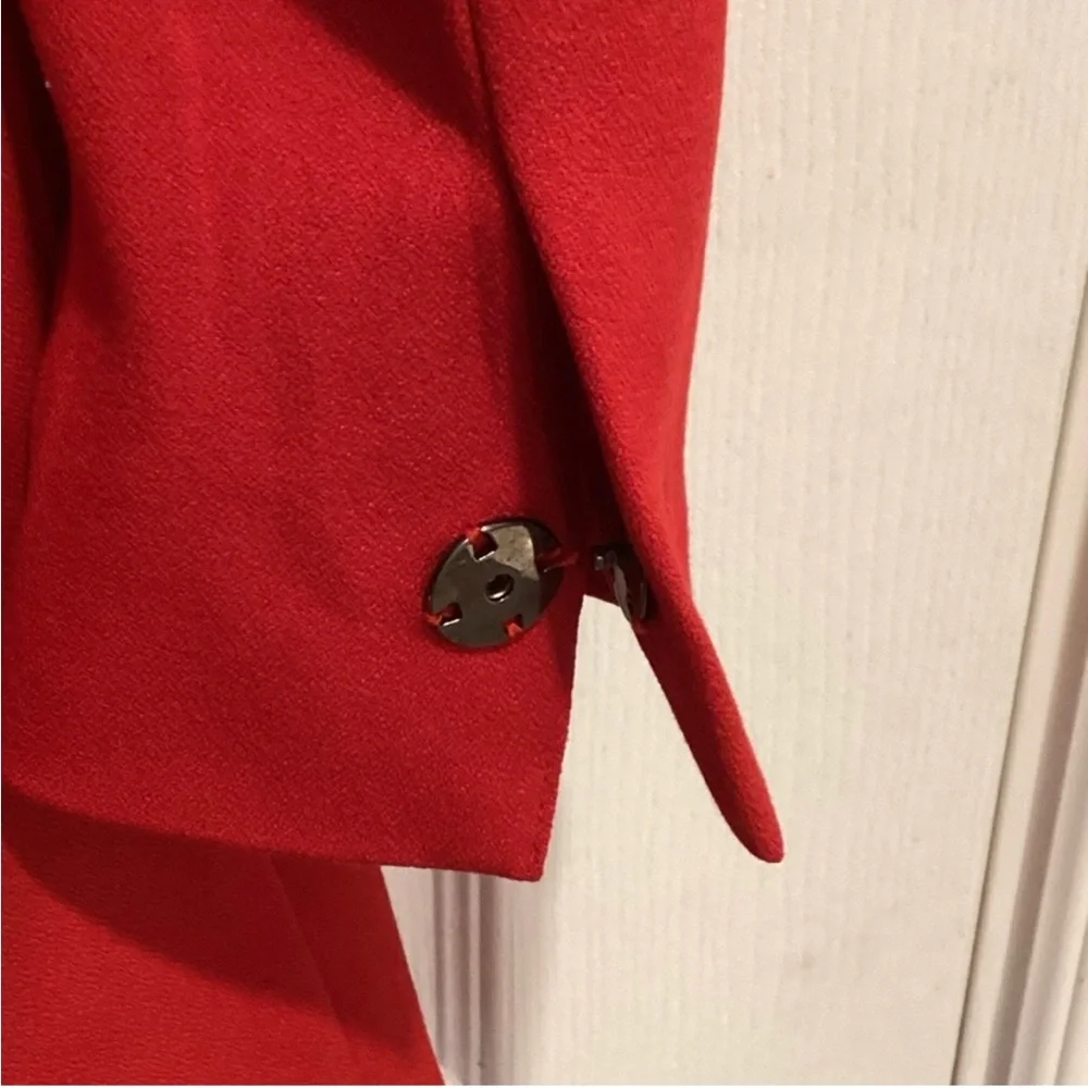 Zara Notched Collar Long Red Blazer Jacket Size: US M NWOT - Picture 7 of 7